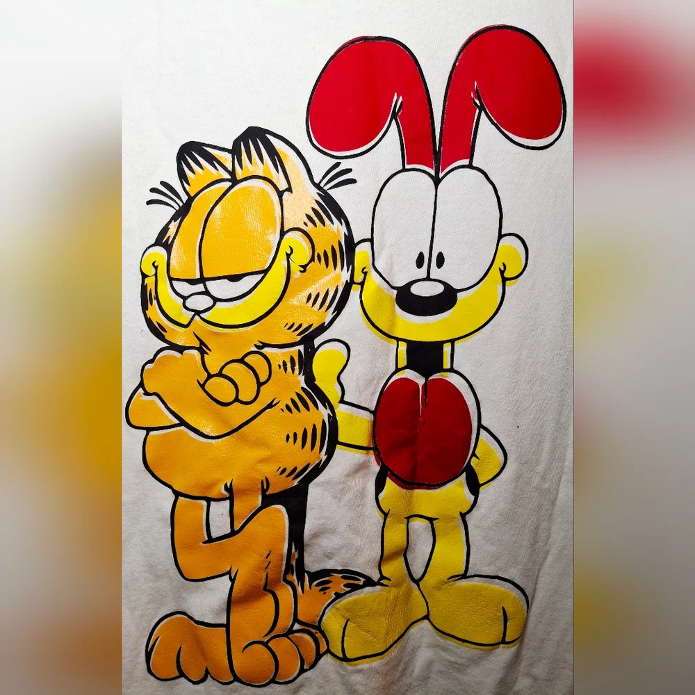 Vintage 90s 🐾🧡Garfield & Odie Short Sleeve Tee (L) - Picture 3 of 5